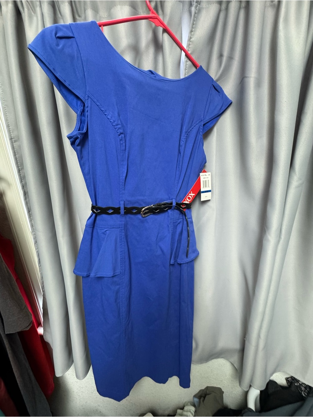 Royal Blue Women’s Fit-and-Flare Dress with Side Pockets
